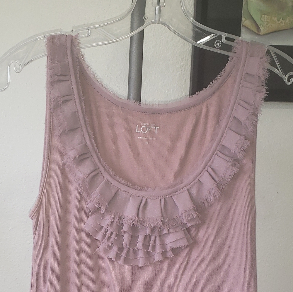 ANN TAYLOR LOFT ruffle trim top